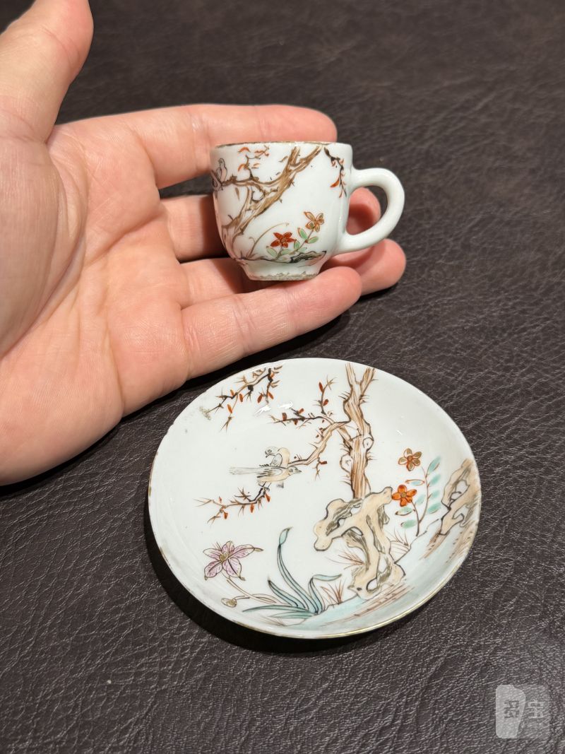 清乾隆 粉彩花鸟纹茶具一套25件 - 图7